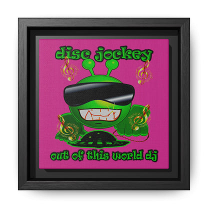 disc jockey - framed canvas art (pink)