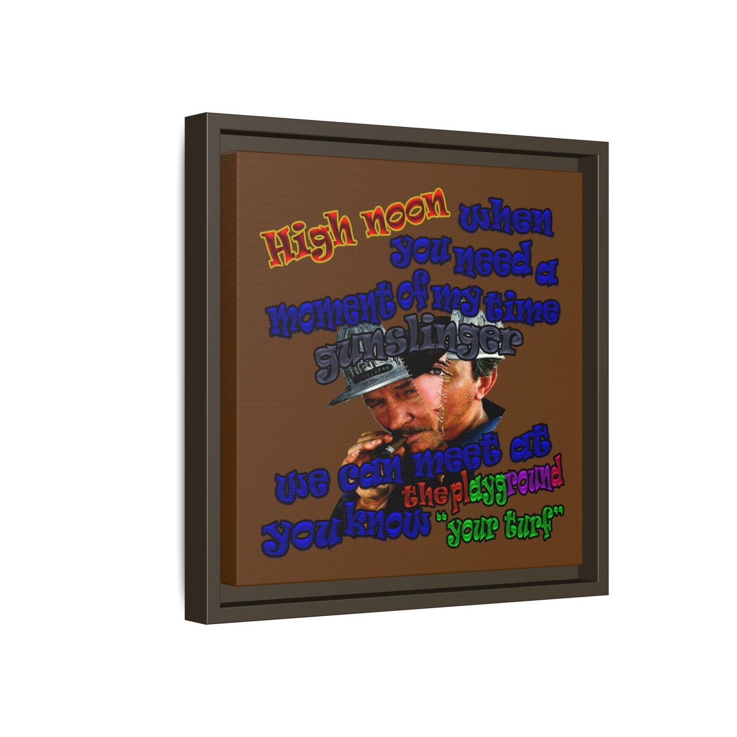high noon - framed canvas art (brown)