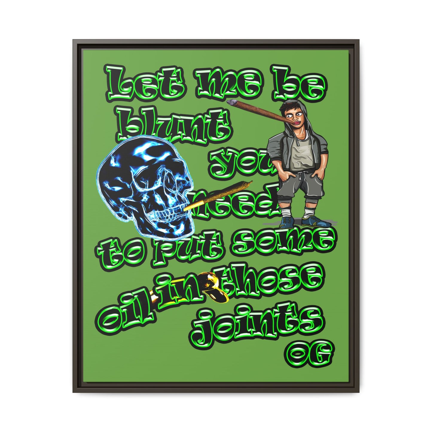 og - framed canvas art (green)