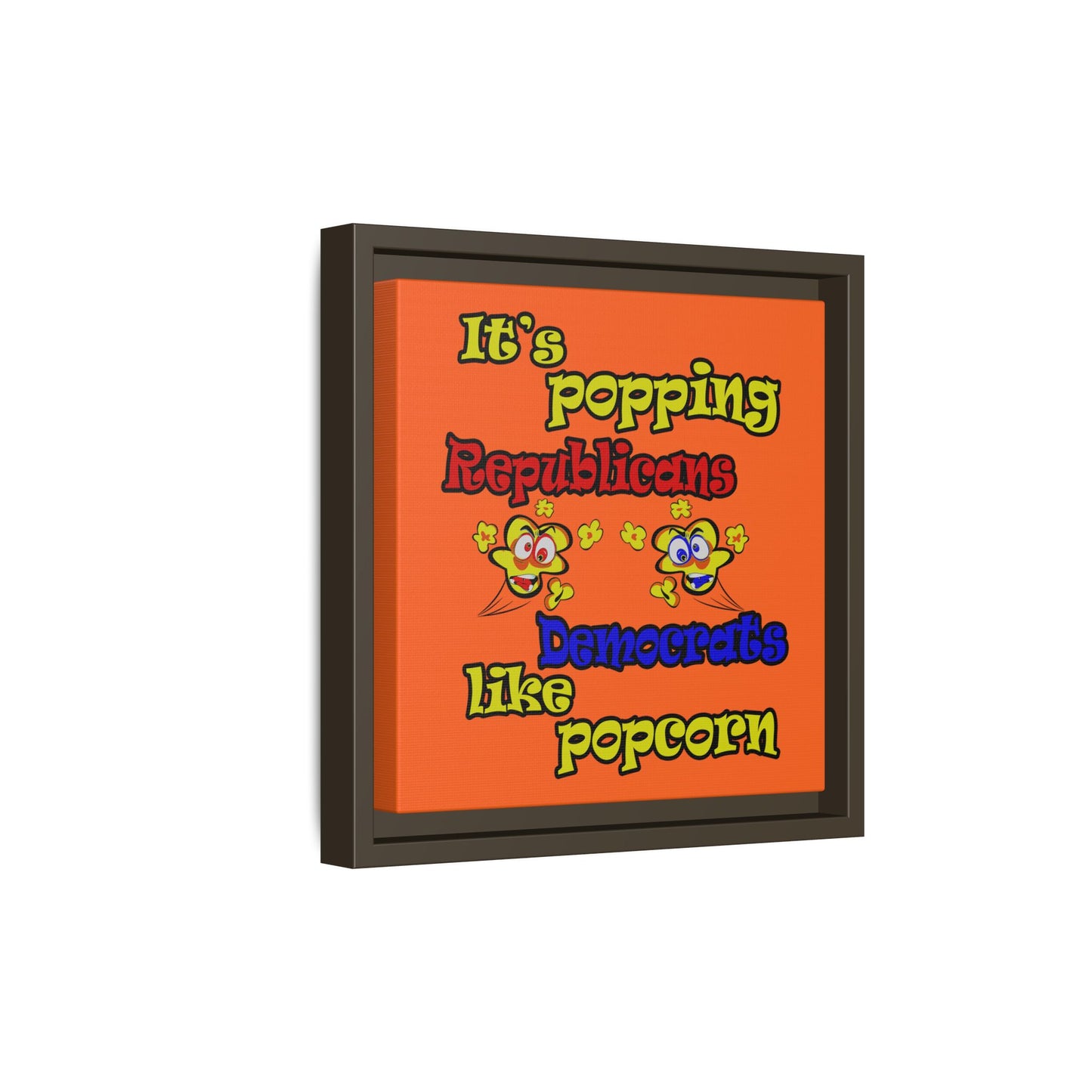popping like popcorn - framed canvas art (orange)