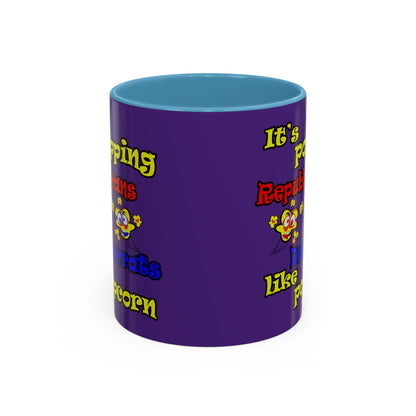popping like popcorn - Accent Mug (purple)