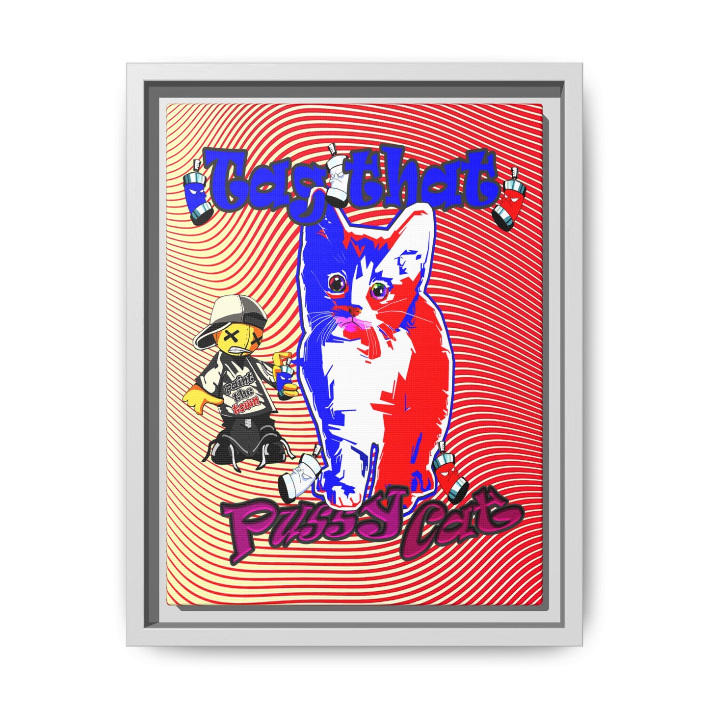 tag that - framed canvas art (yellow-orange wave)
