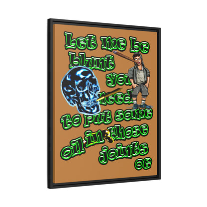 og - framed canvas art (light brown)