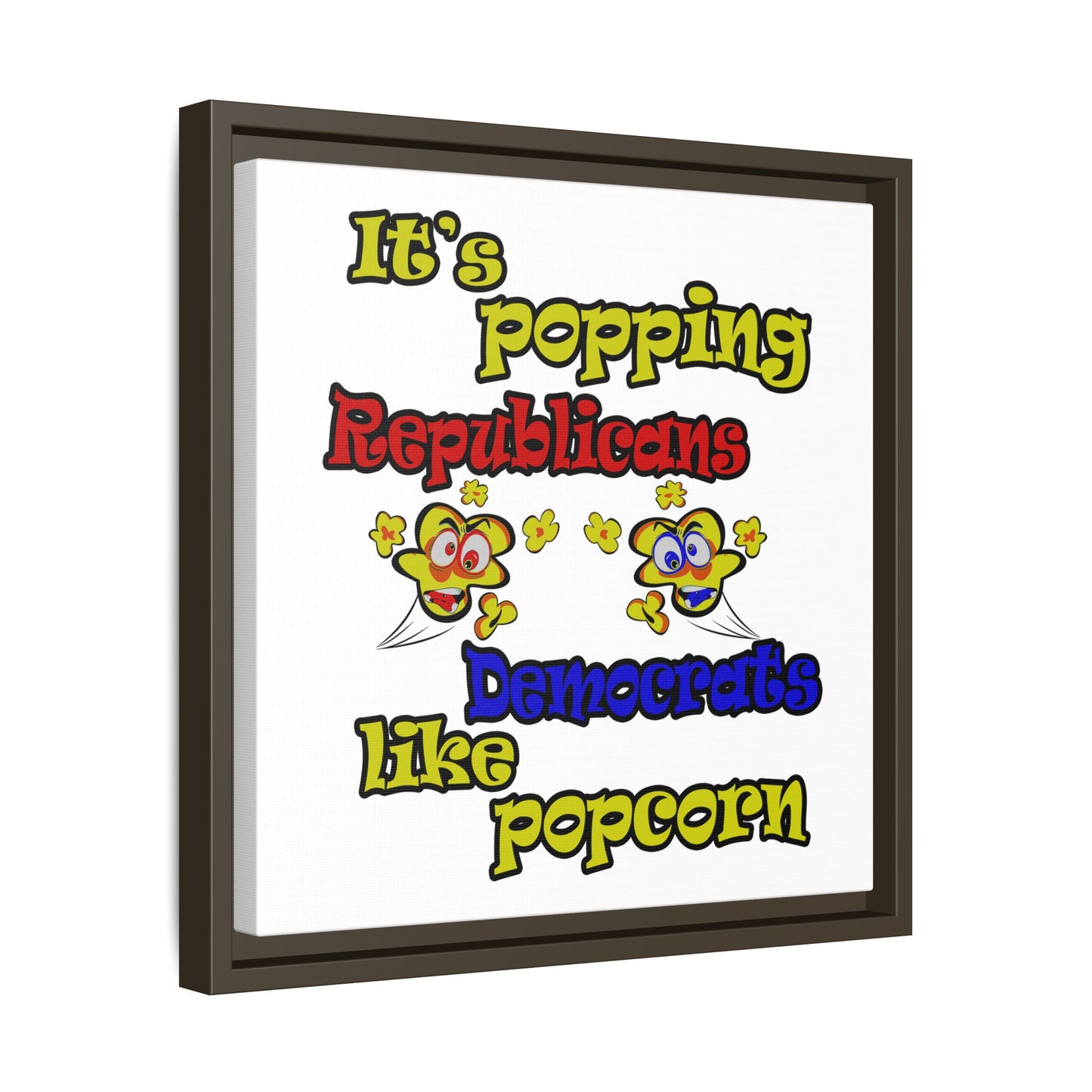popping like popcorn - framed canvas art (white)