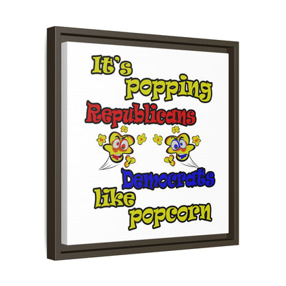 popping like popcorn - framed canvas art (white)