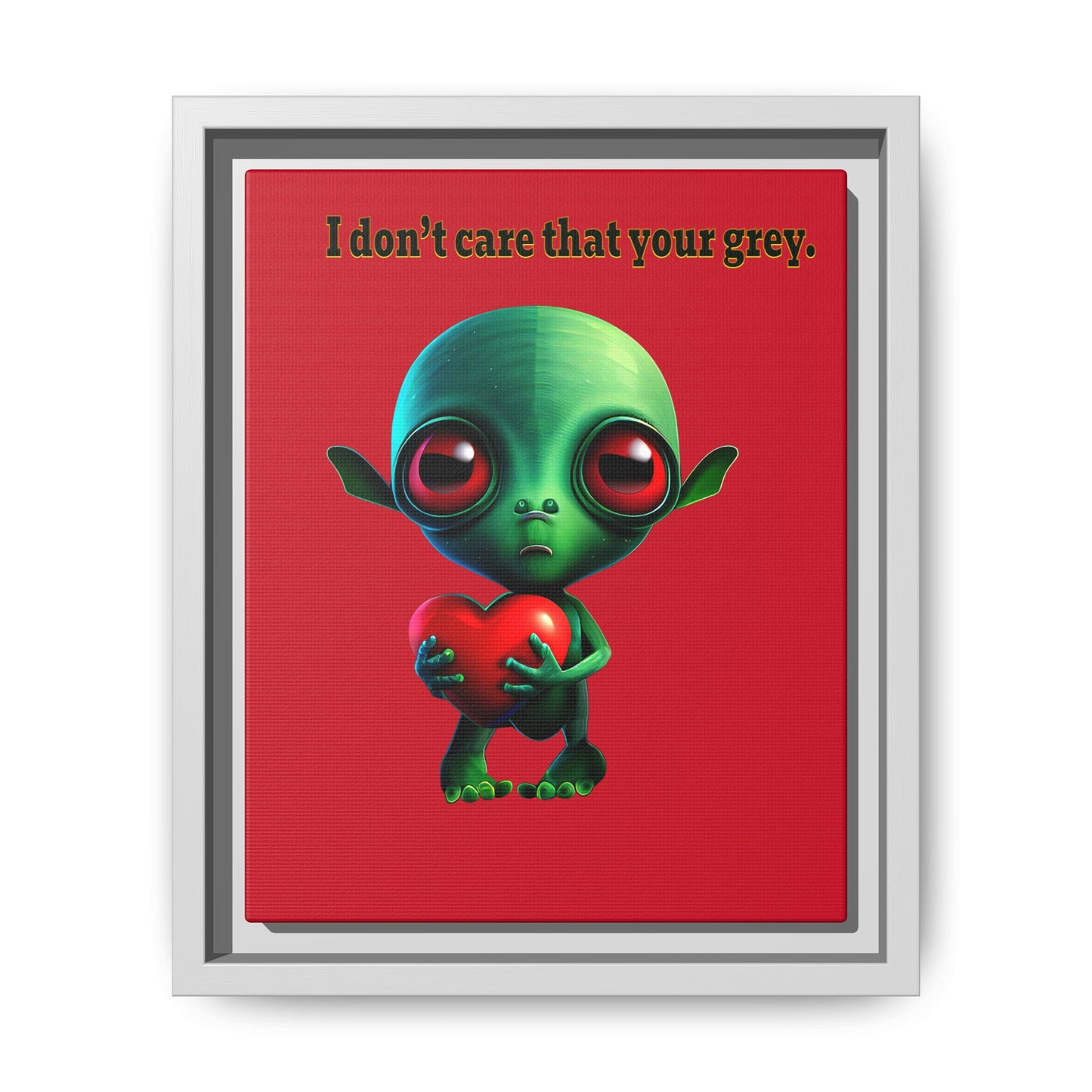 I don't care that your grey - framed canvas art (dark red)