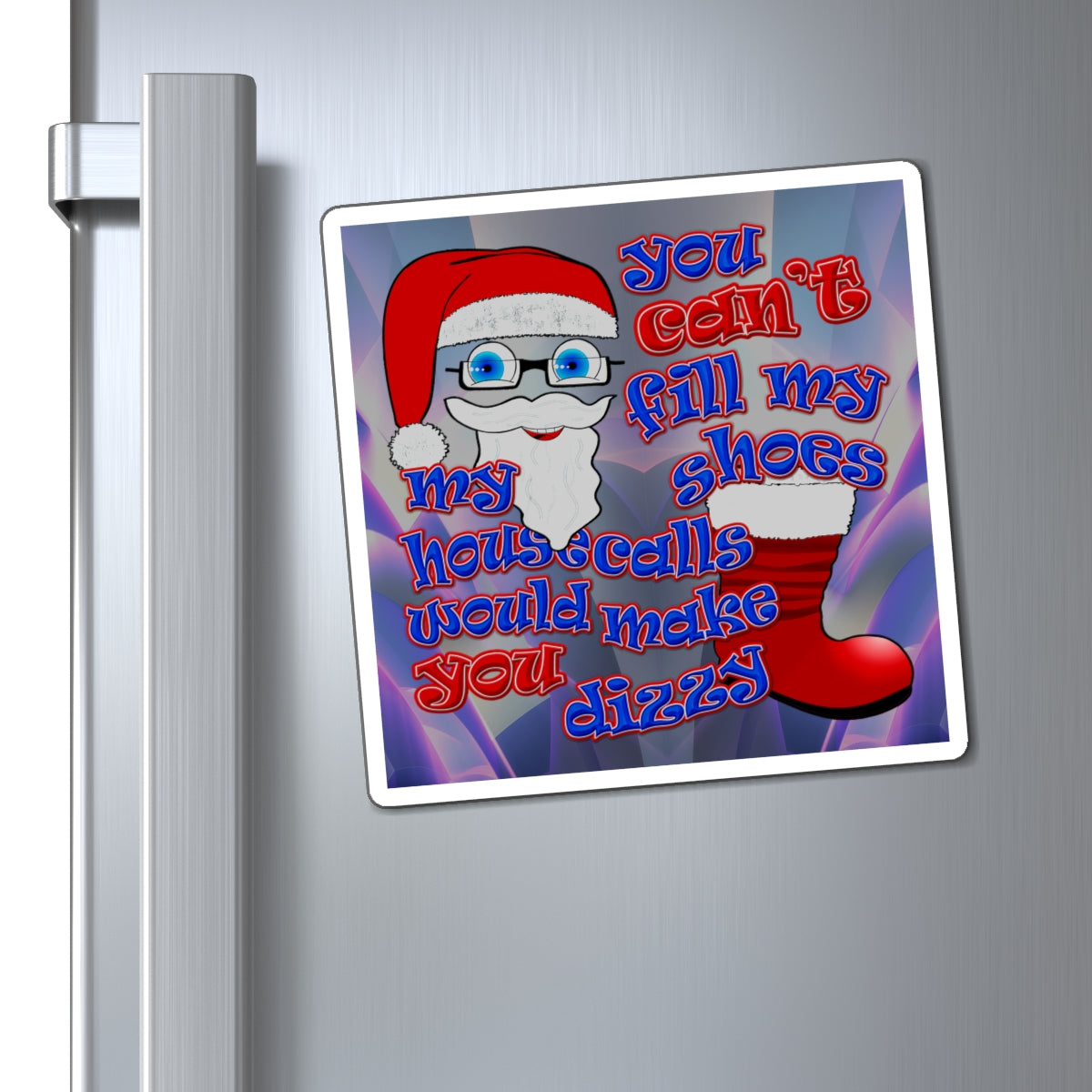 santa's shoes - Magnets - (grey-pink wave)