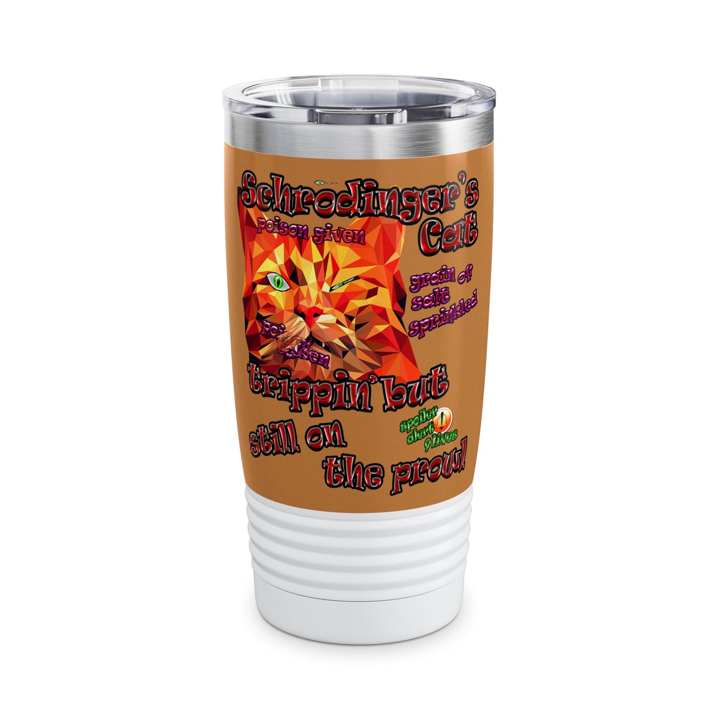 schrodinger's cat - Ringneck Tumbler, 20oz (light brown)
