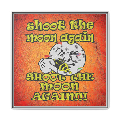 shoot the moon again - framed canvas art (burnt orange)