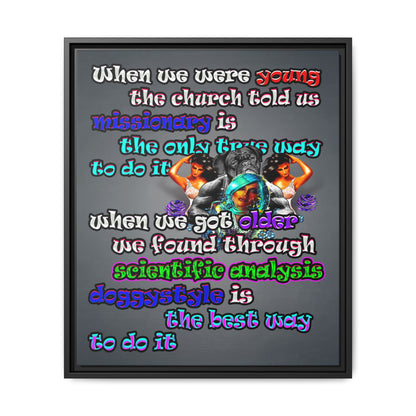 doggystyle - framed canvas art (grey-light grey)