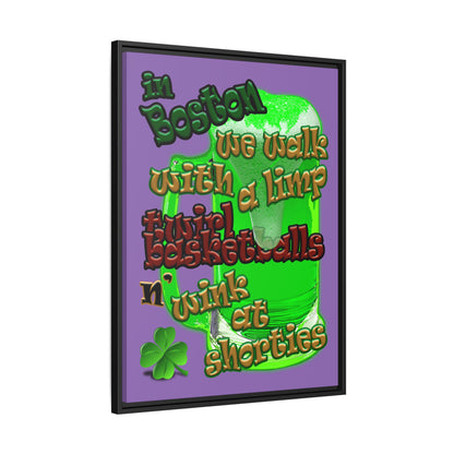 celtics logo - framed canvas art (light purple)