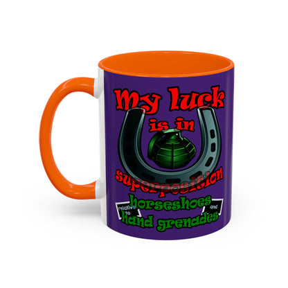 my luck - Accent Mug (purple)