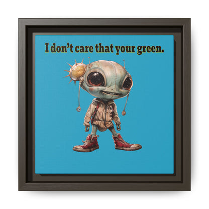 I don't care that your green - framed canvas art (turquoise)