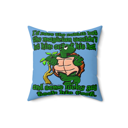turtle race - Faux Suede Square Pillow - (light blue)