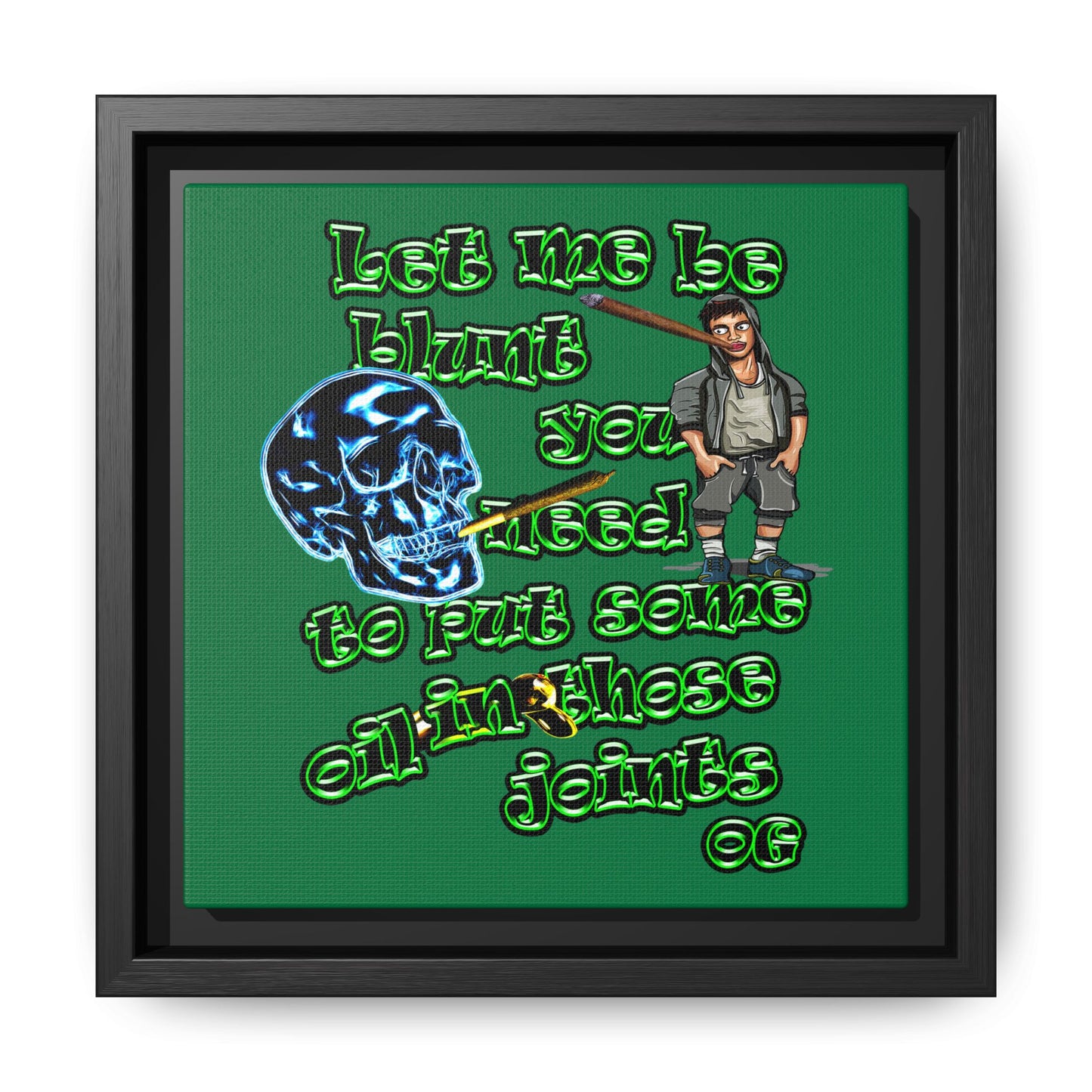 og - framed canvas art (dark green)
