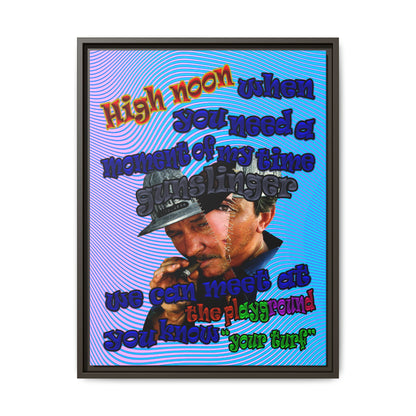 high noon - framed canvas art (light blue-purple wave)
