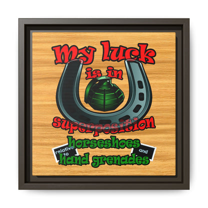 my luck - framed canvas art (butterscotch wood finish)
