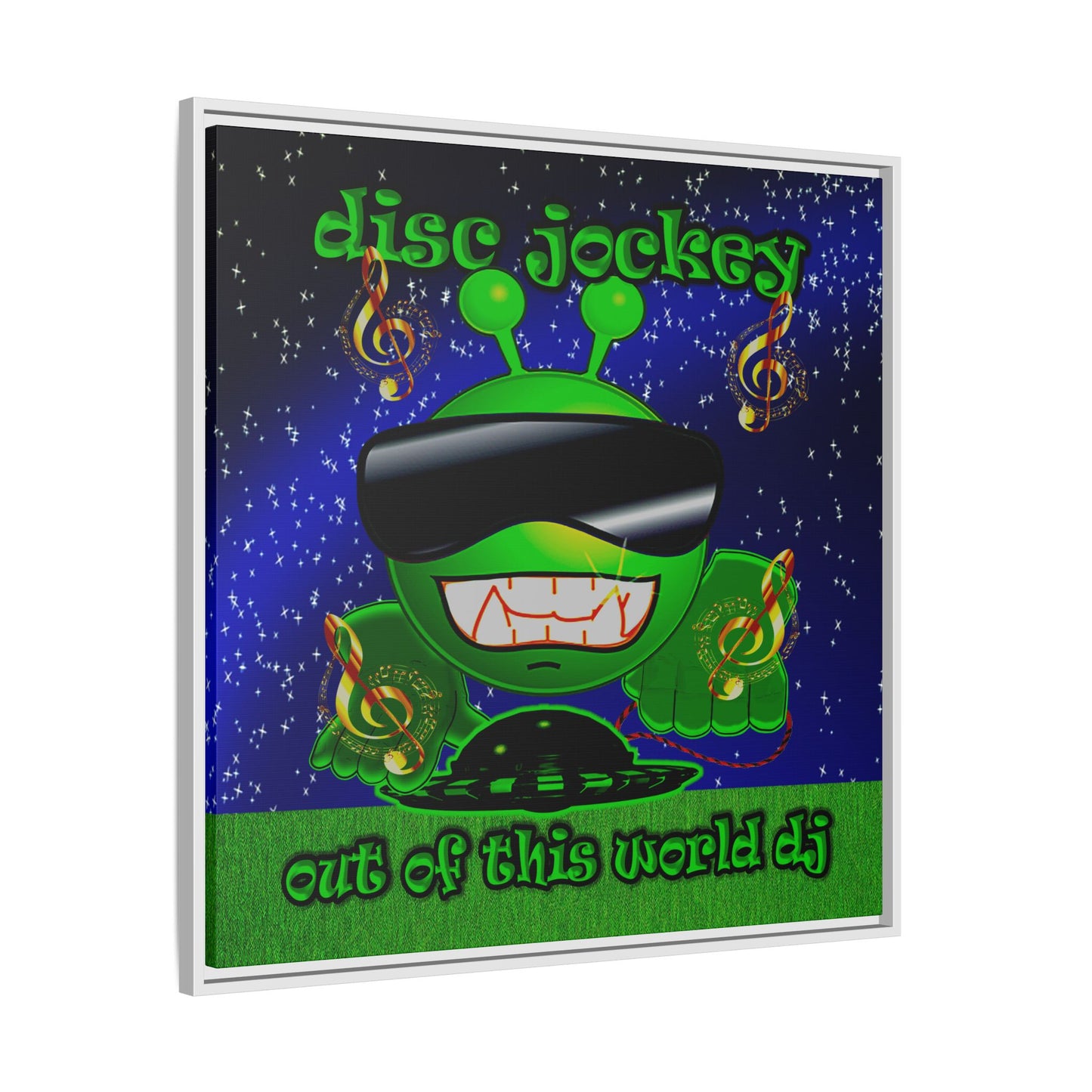 disc jockey - framed canvas art ('snoops' background)