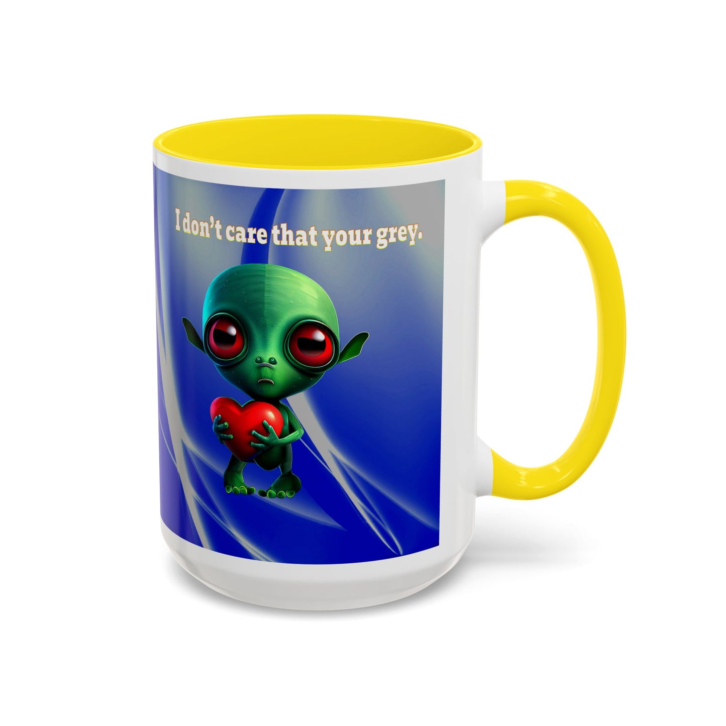 I don't care that your grey - Accent Mug (blue-white wave)