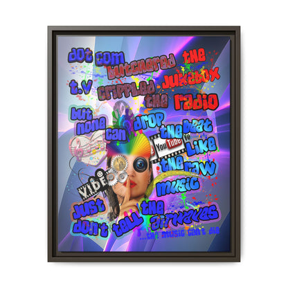 drop the beat - framed canvas art (grey-pink wave)