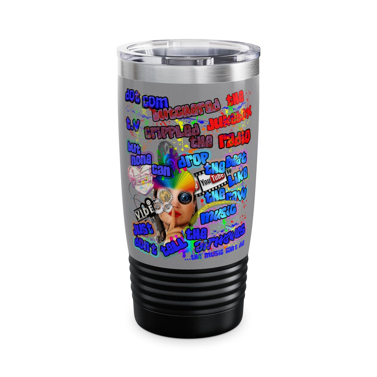 drop the beat - Ringneck Tumbler, 20oz (grey)