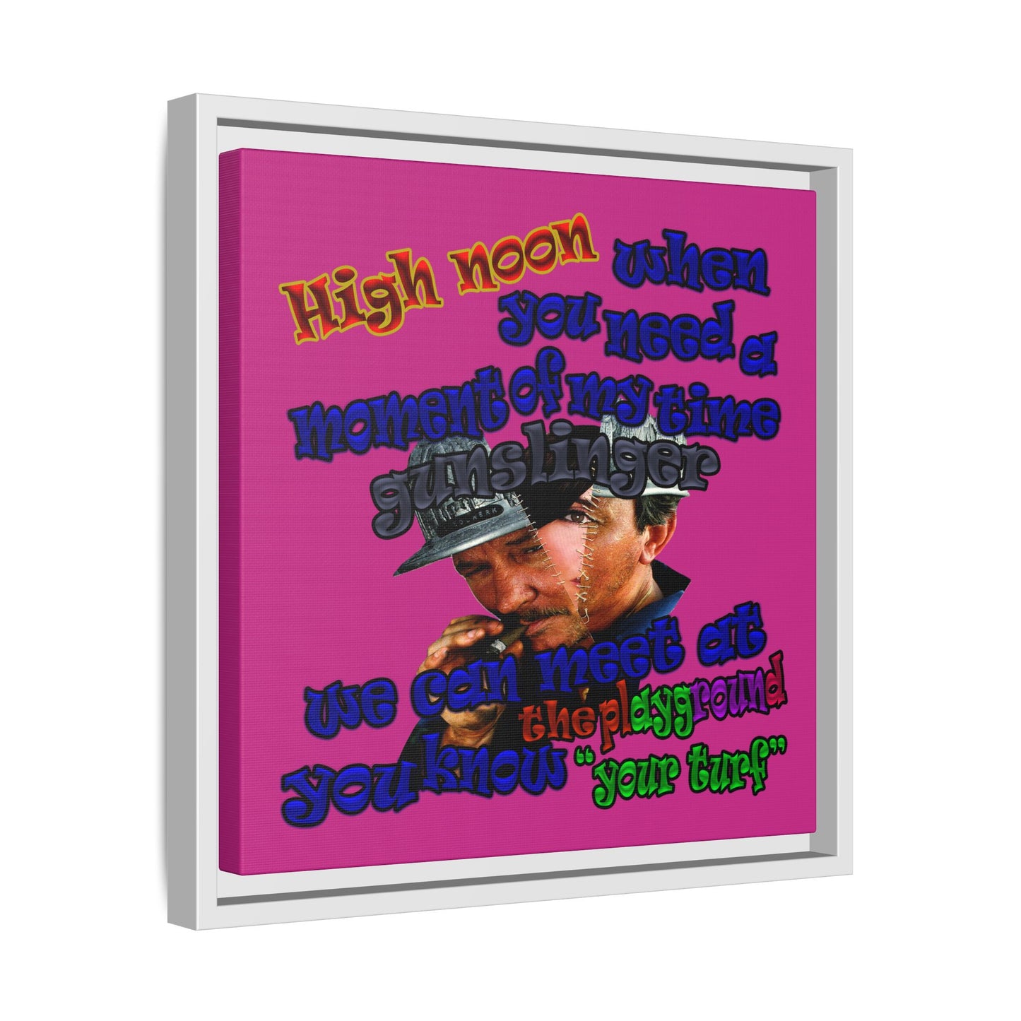 high noon - framed canvas art (pink)
