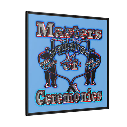 em cee squared - framed canvas art (light blue)