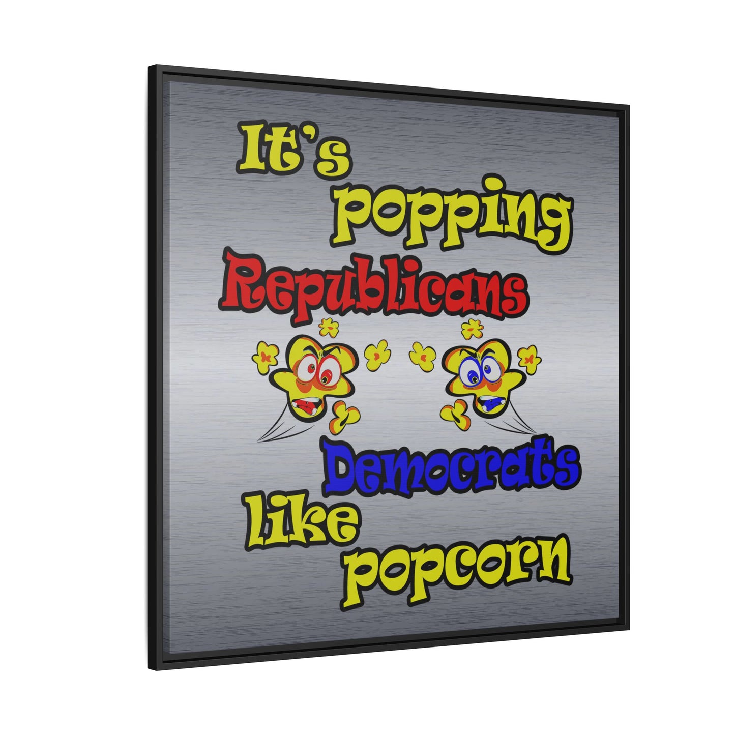 popping like popcorn - framed canvas art (brushed nickel)