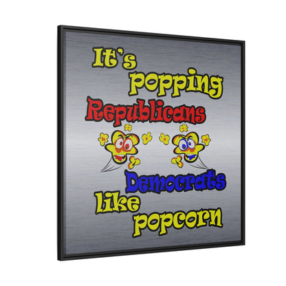 popping like popcorn - framed canvas art (brushed nickel)