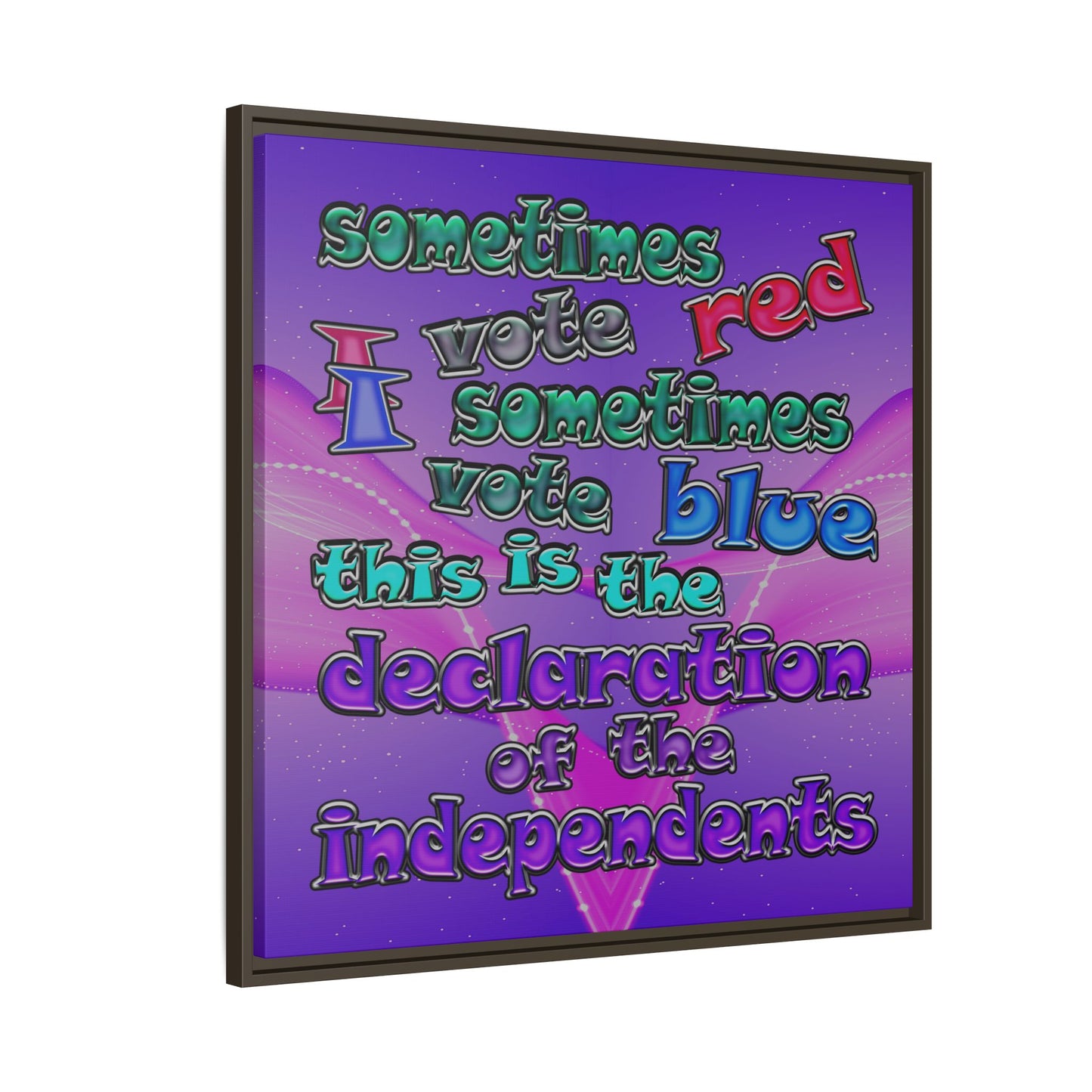 declaration of the independents - framed canvas art (purple-pink wave)