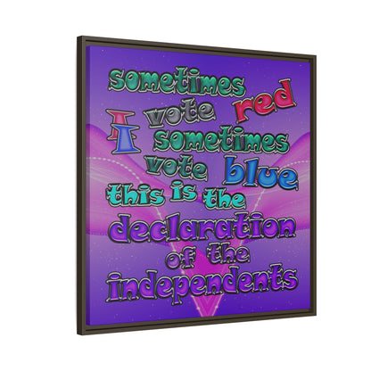 declaration of the independents - framed canvas art (purple-pink wave)
