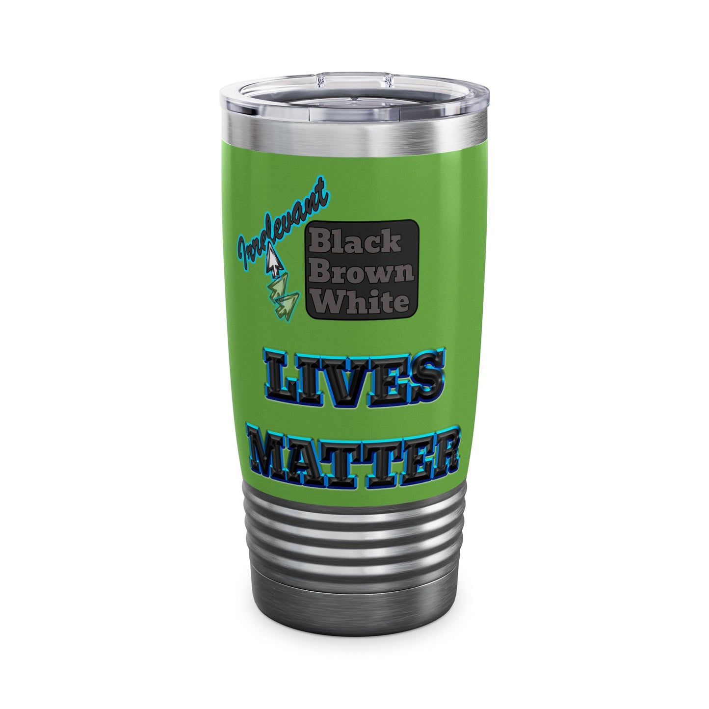 irrelevant - Ringneck Tumbler, 20oz (green)