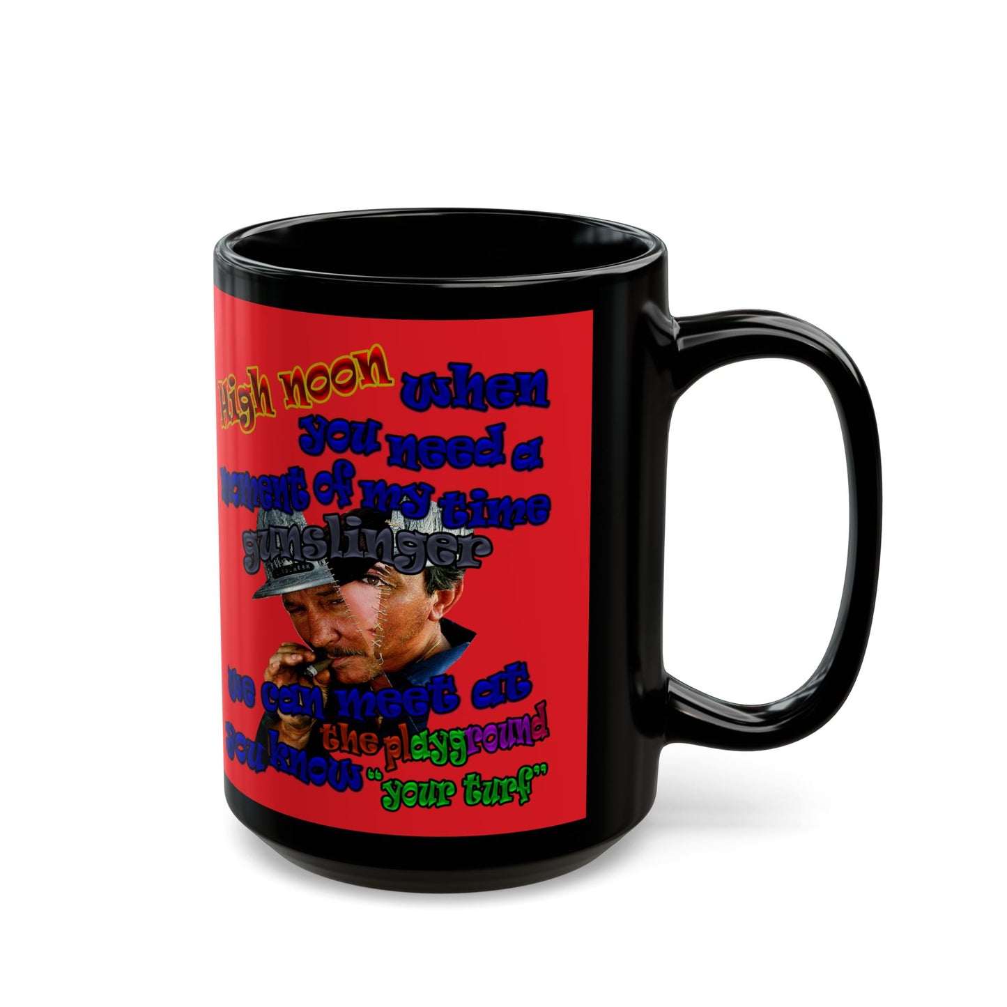 high noon - Black Mug (red)