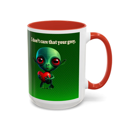 I don't care that your grey - Accent Mug (logo green)