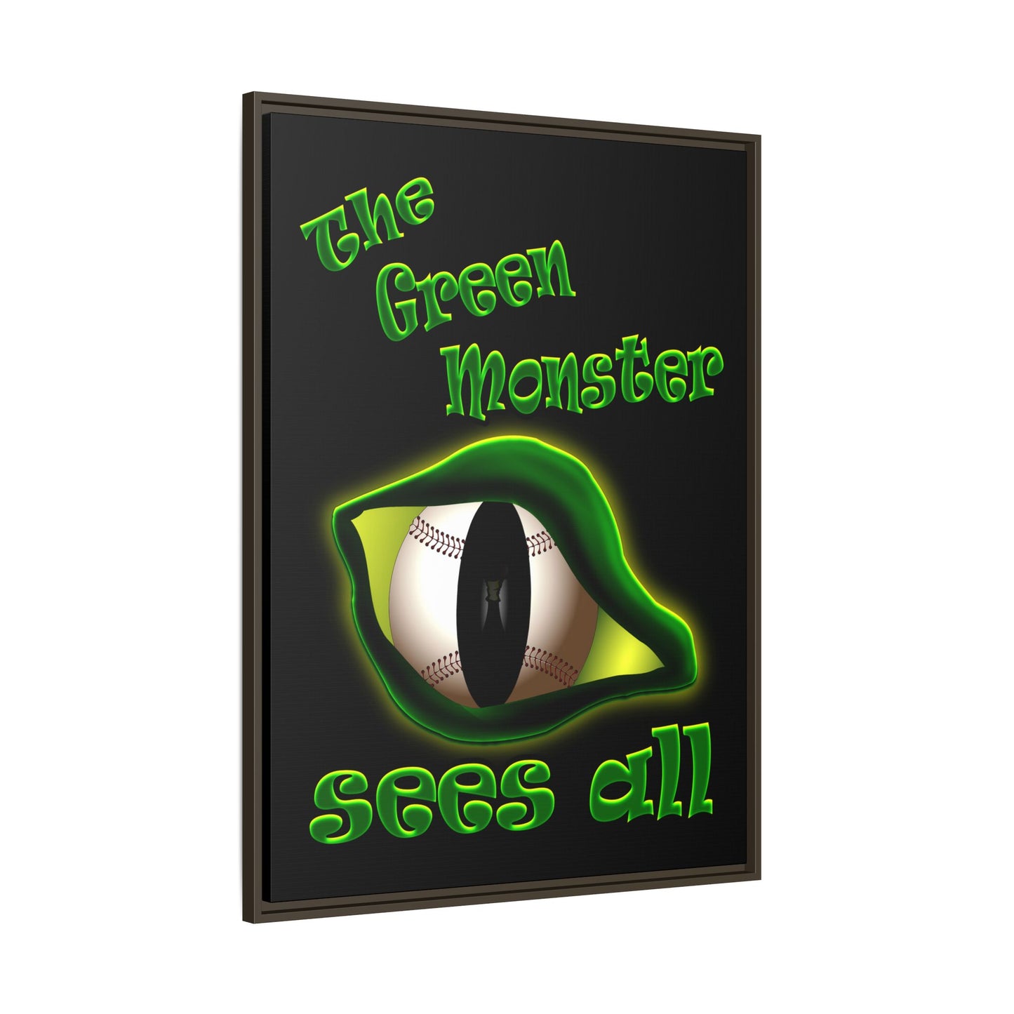 green monster - framed canvas art (black)