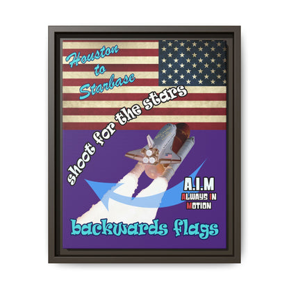 shoot for the stars - framed canvas art (purple)