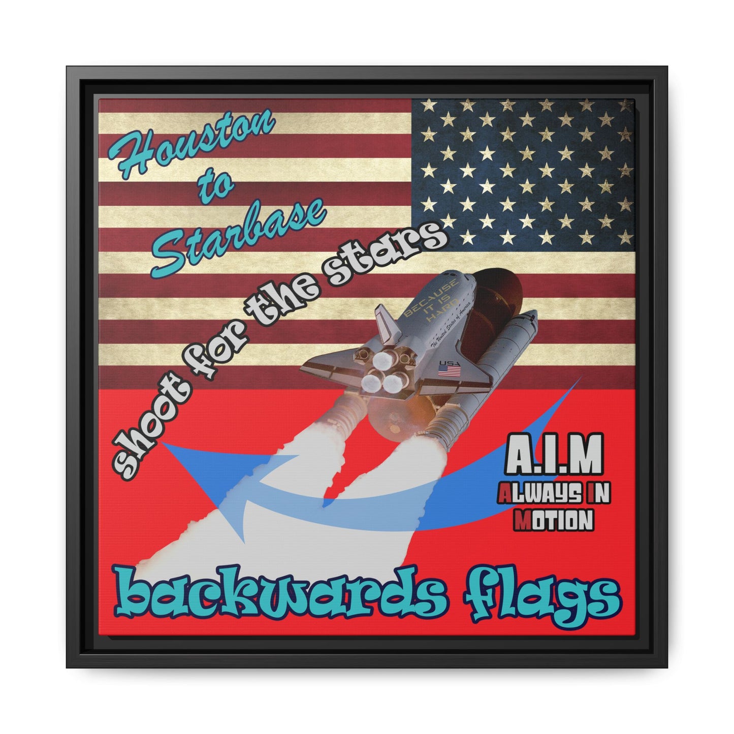 shoot for the stars - framed canvas art (red)
