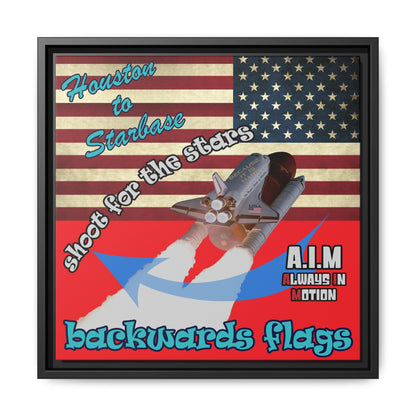 shoot for the stars - framed canvas art (red)