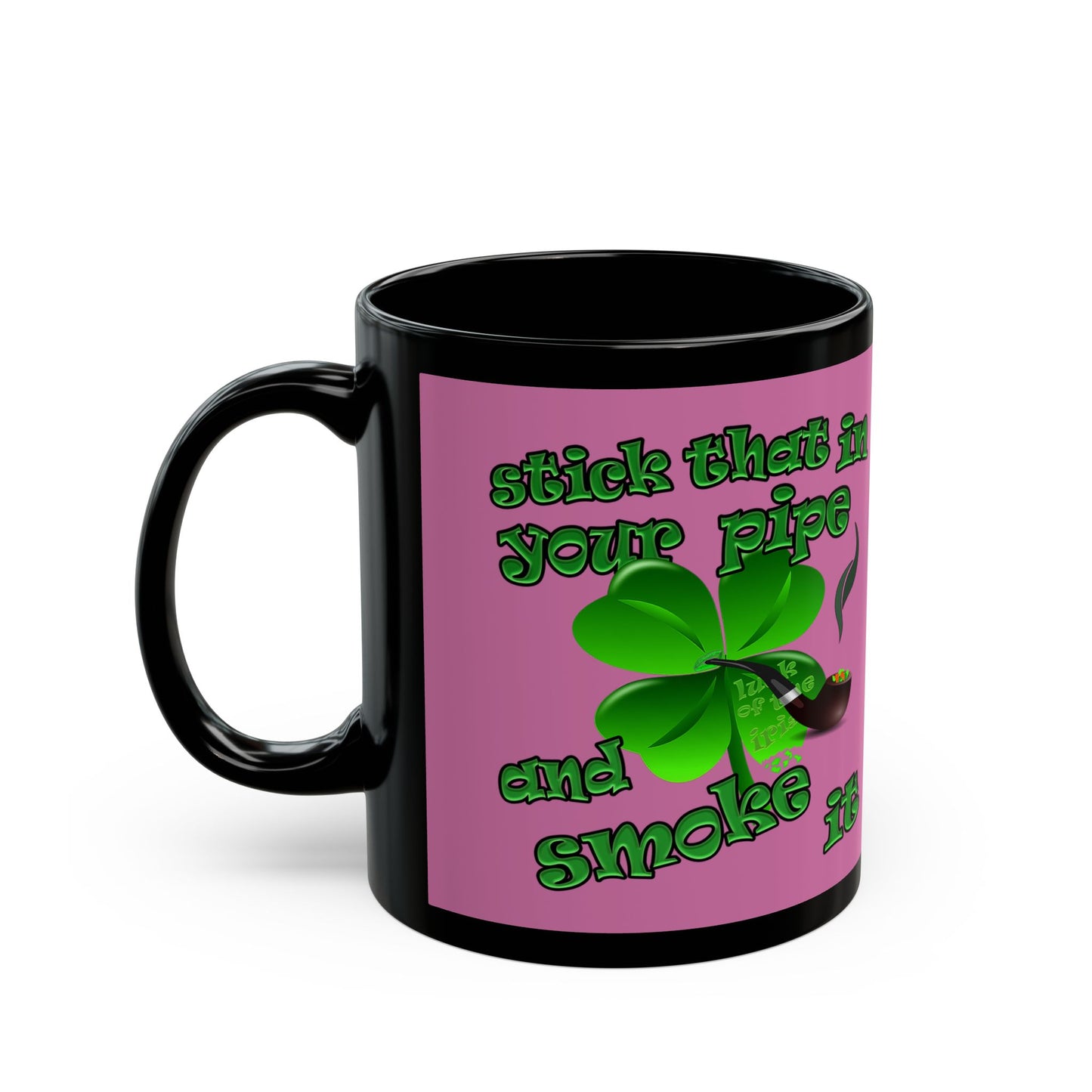 celtics logo - Black Mug (light pink)