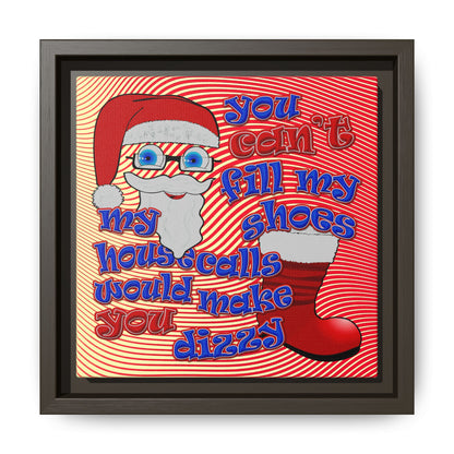 santa's shoes - framed canvas art (yellow-orange wave)
