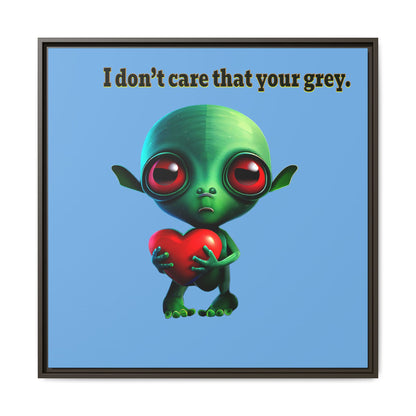 I don't care that your grey - framed canvas art (light blue)