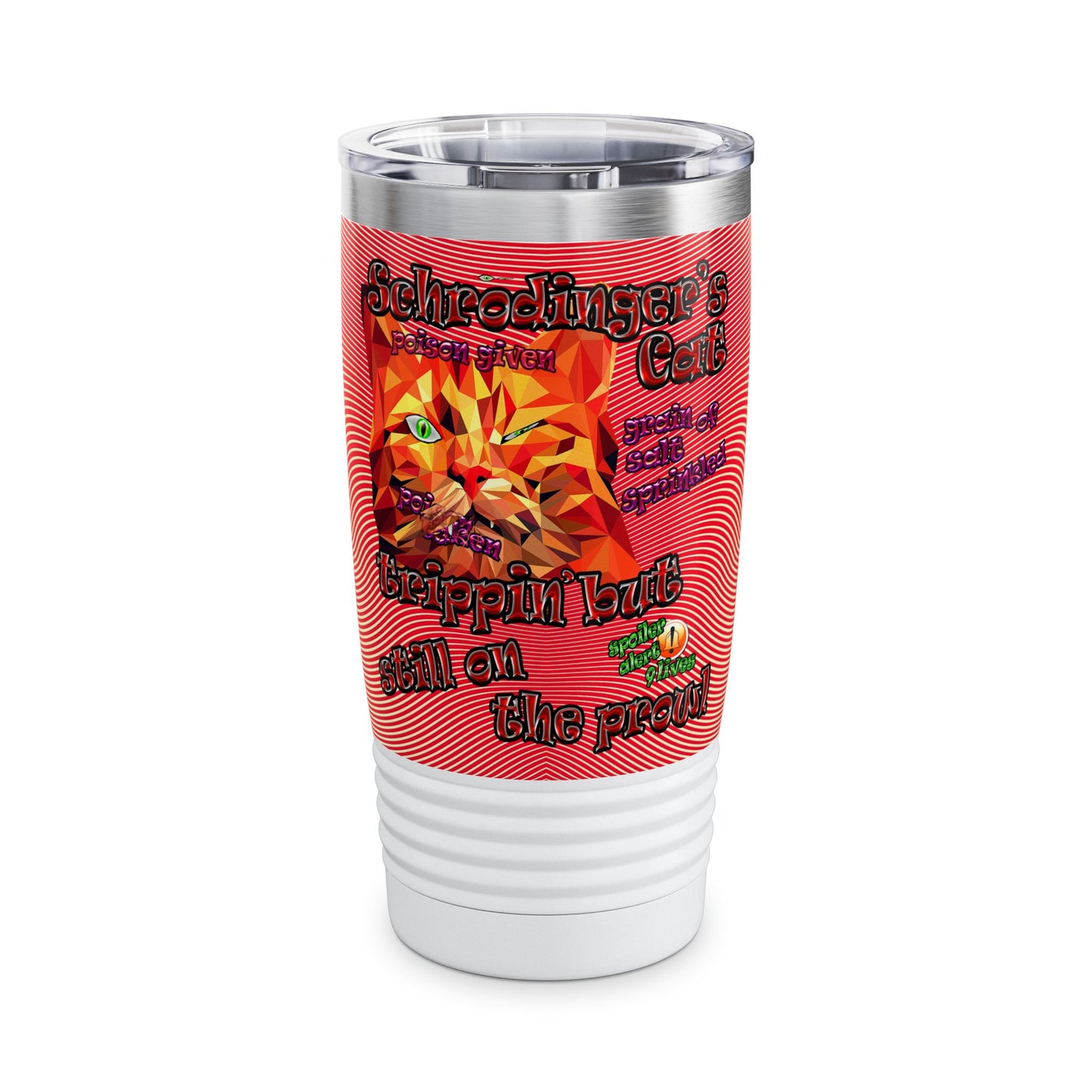 schrodinger's cat - Ringneck Tumbler, 20oz (yellow-orange wave)