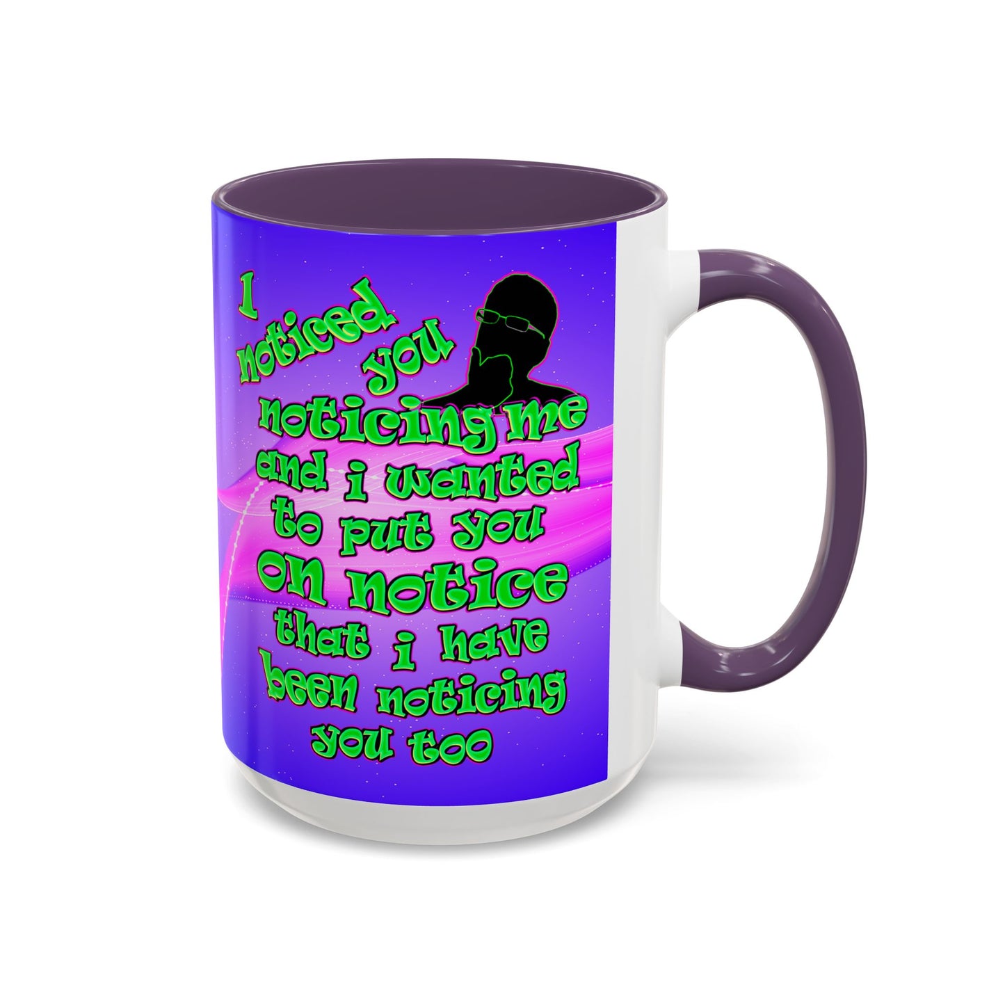noticed you noticing - Accent Mug (purple-pink wave)