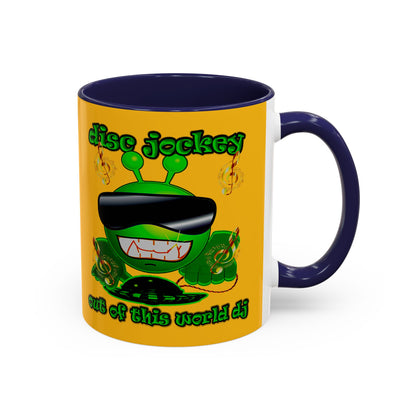 disc jockey - Accent Mug (yellow)
