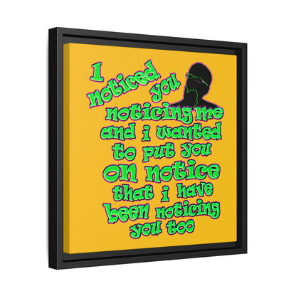 noticed you noticing - framed canvas art (yellow)