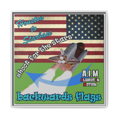 shoot for the stars - framed canvas art (green)