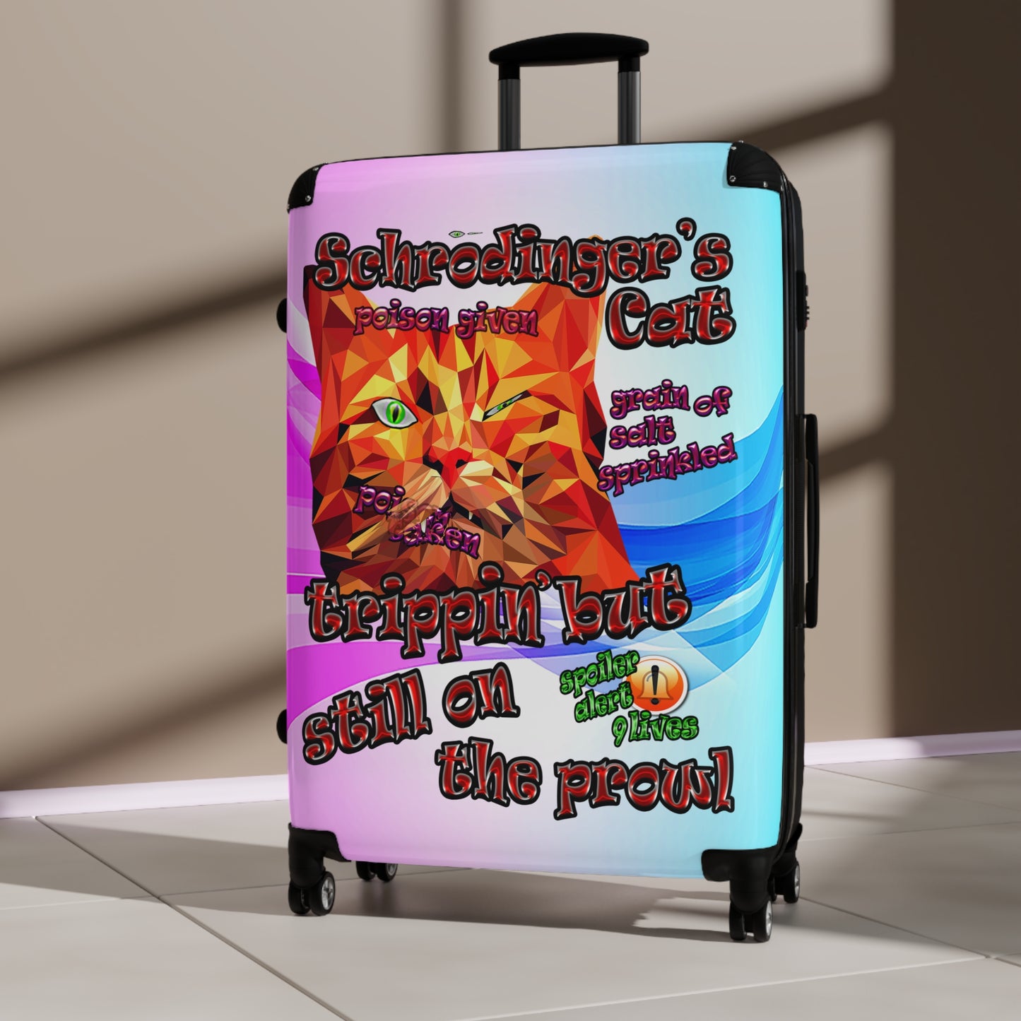 schrodinger's cat - Suitcase (light blue-pink wave)
