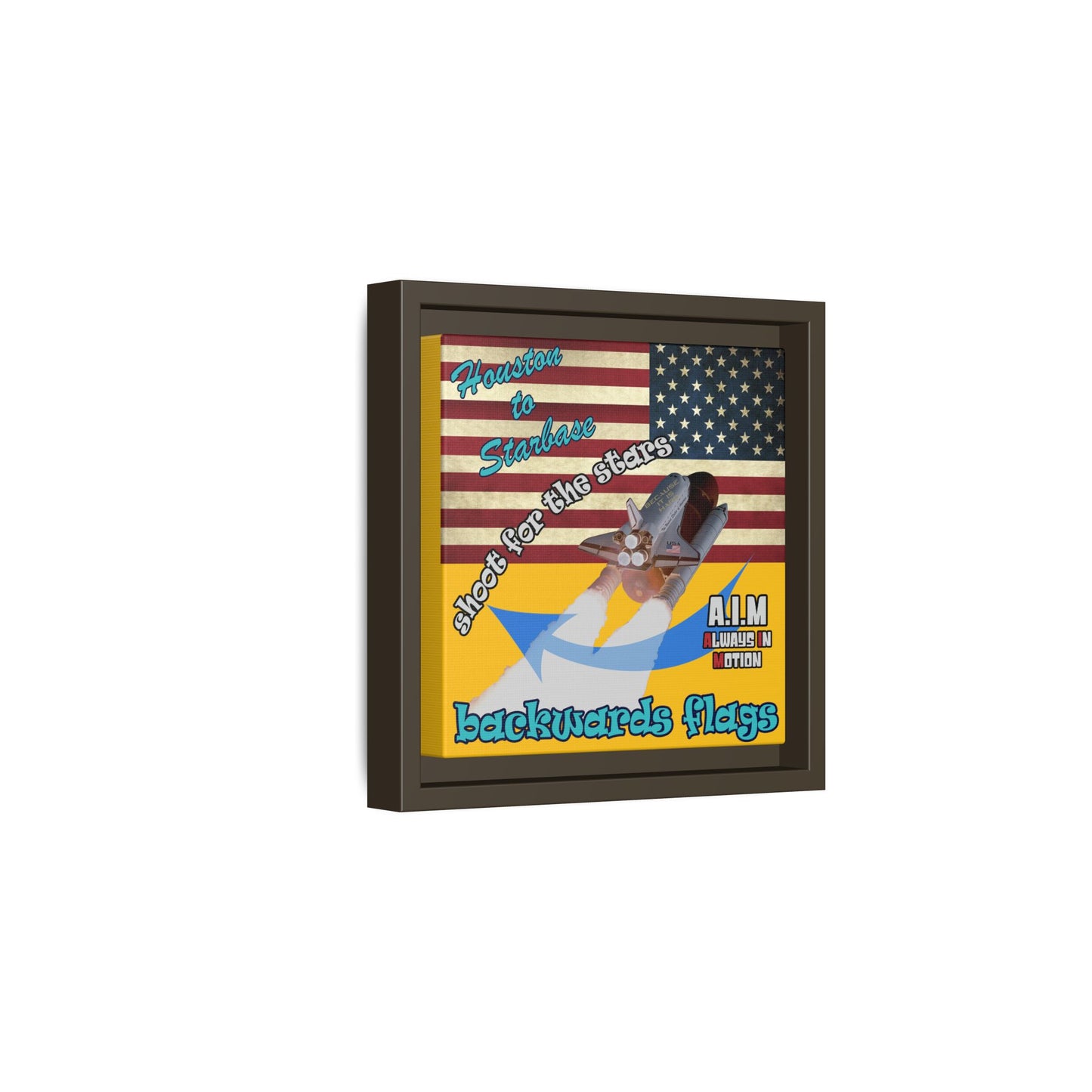 shoot for the stars - framed canvas art (yellow)