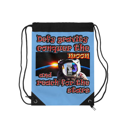defy conquer reach - Drawstring Bag (light blue)