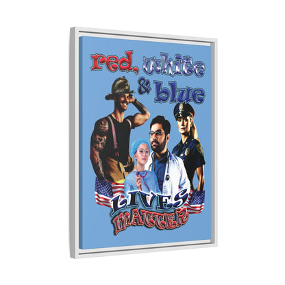 rw&b lives matter - framed canvas art (light blue)